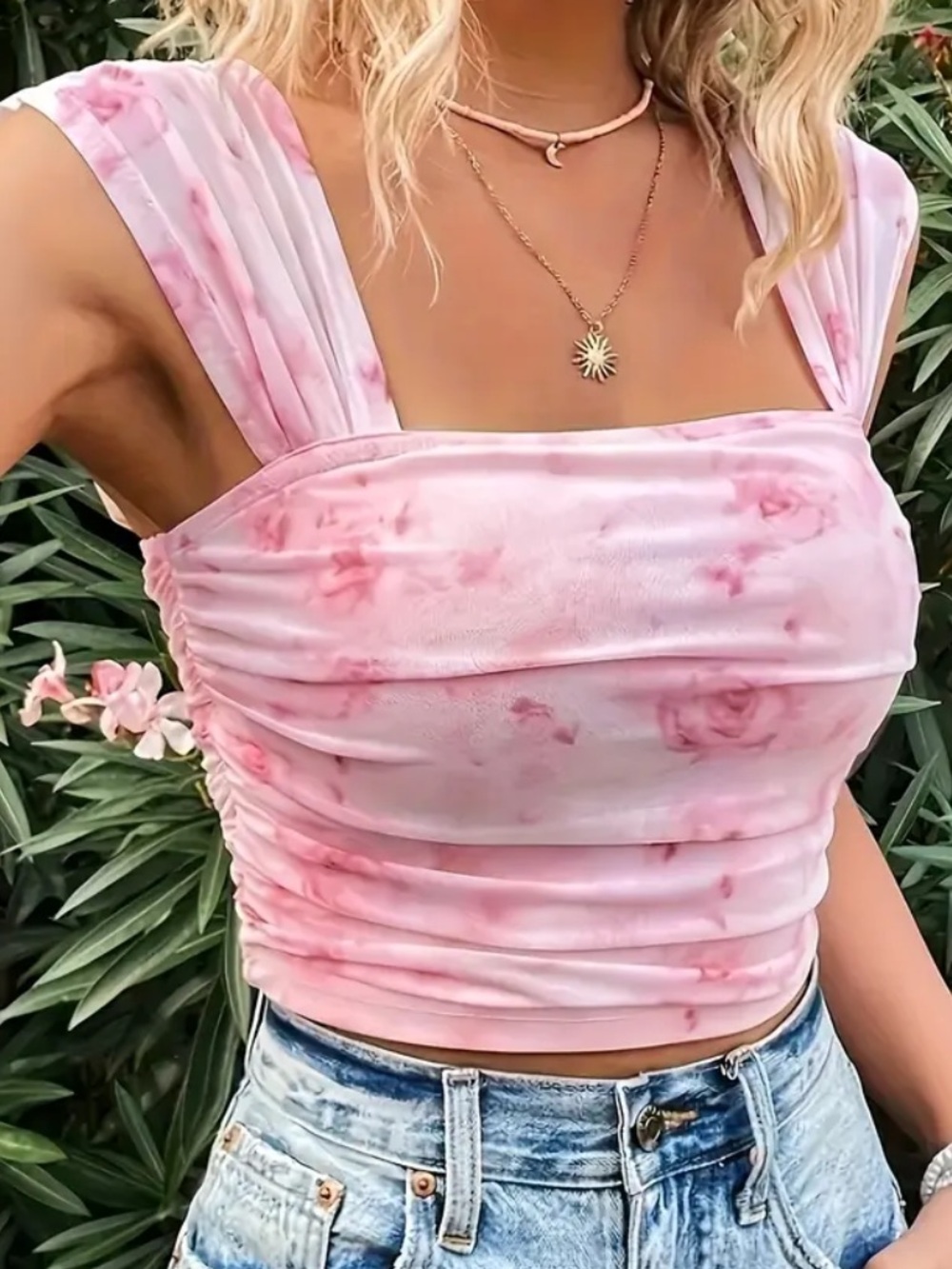 NWOT Pink Cropped Tank Top